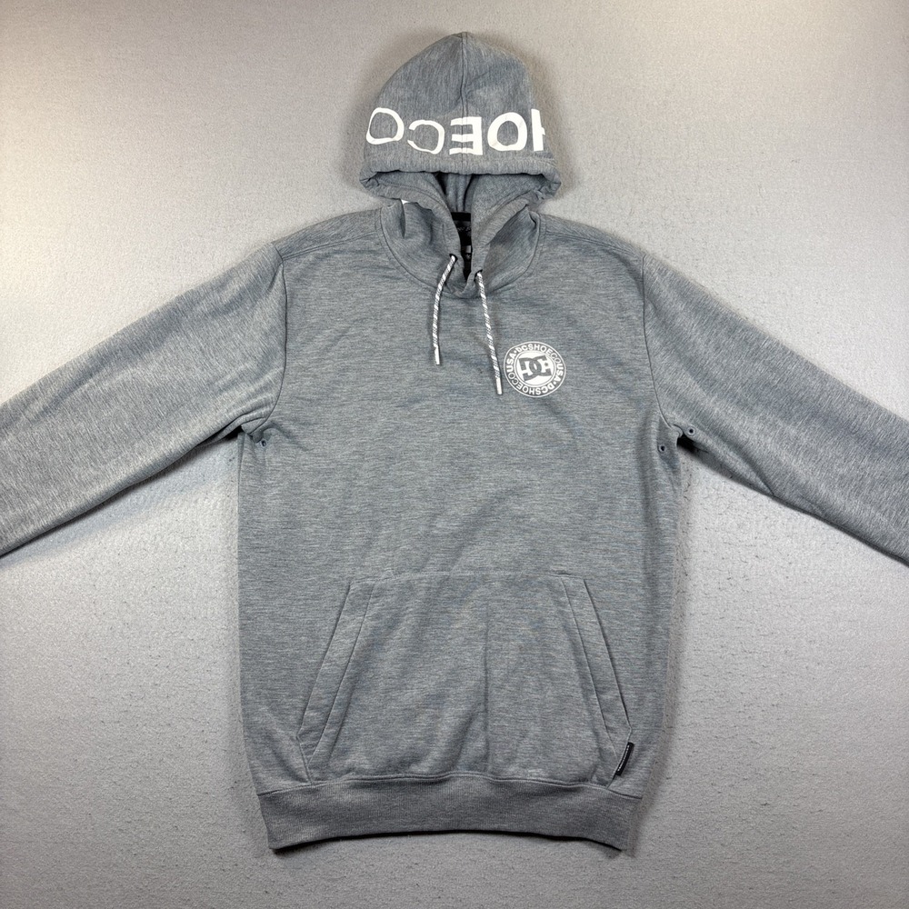 DC Shoes Hoodie Small Gray Heatherโ Fleece Inside Logo Sweatshirt